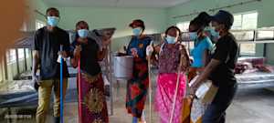 Nursing team putting the finishing touches