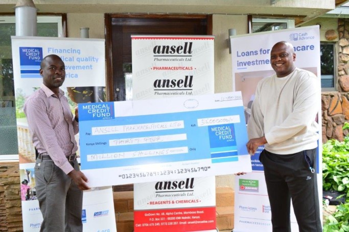 Dr. David Karanja, owner of Ansell Pharmaceuticals, receives the first Covid-19 specific loan