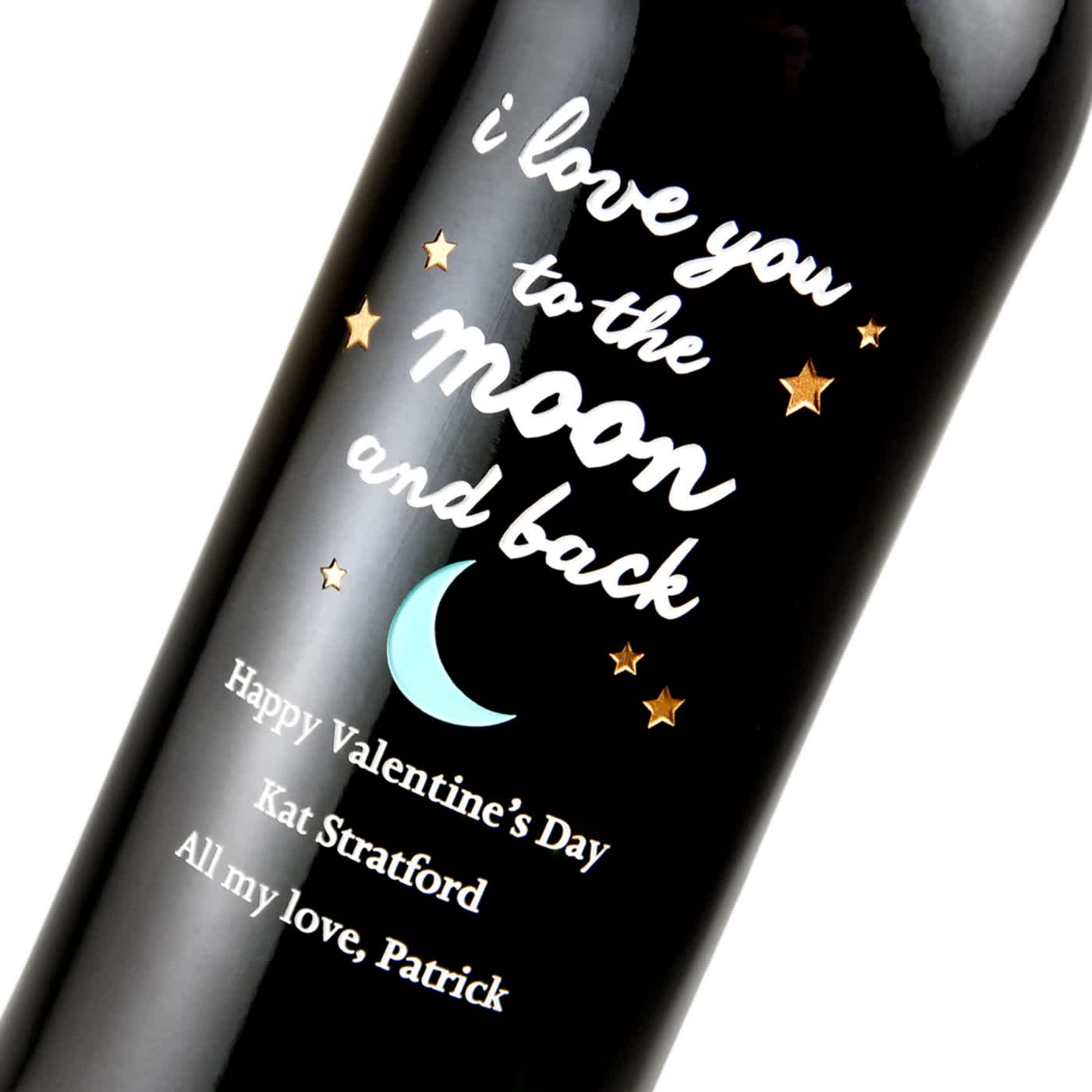 Custom Valentine's Day wine gift by Etching Expressions