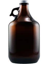 64 oz. empty brown glass beer growler