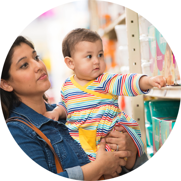 Woman holding a child