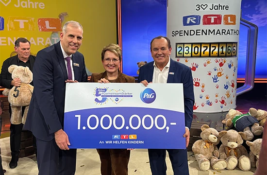 #Gemeinsam Stärker wird 5 Jahre alt und P&G spendet 1 Million Euro beim RTL-Spendenmarathon 2025