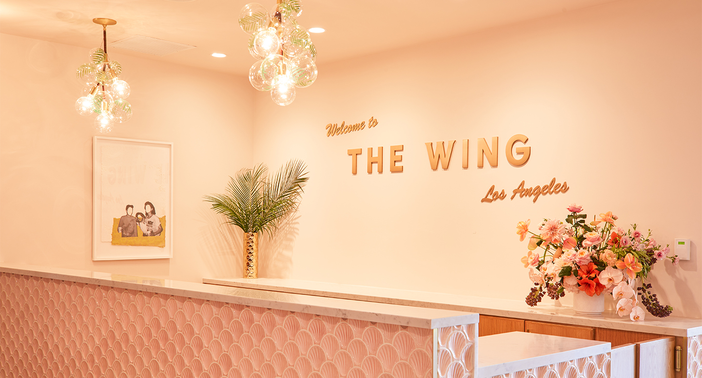 The reception area at The Wing West Hollywood.
