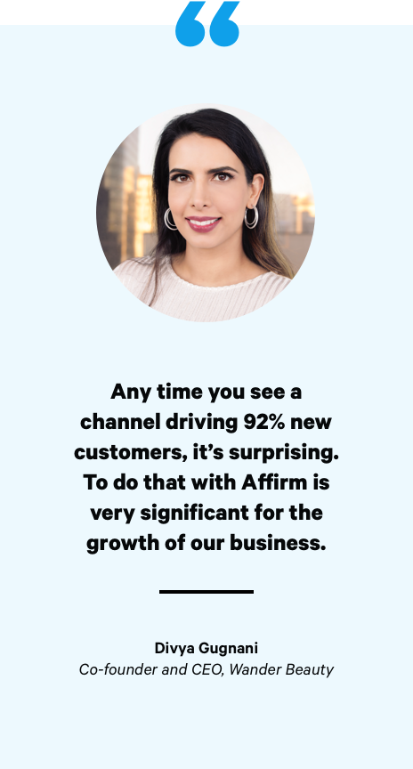 Callout quote from Wander Beauty CEO Divya Gugnani