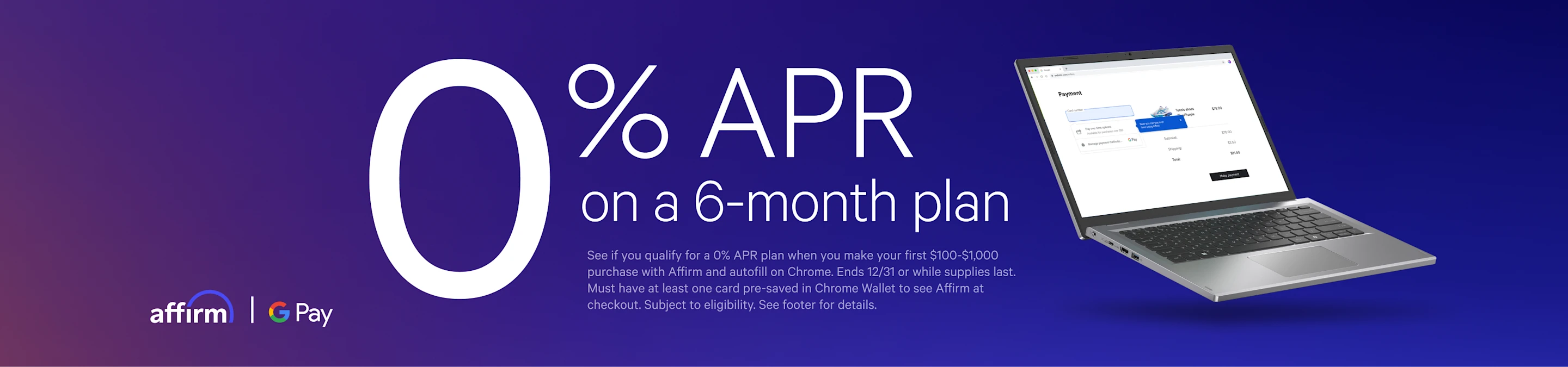 0% APR offers image shown for Google Pay incentive