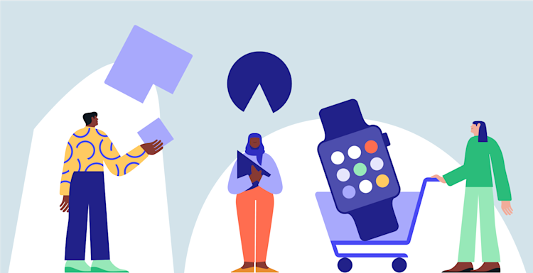 illustration of people shopping