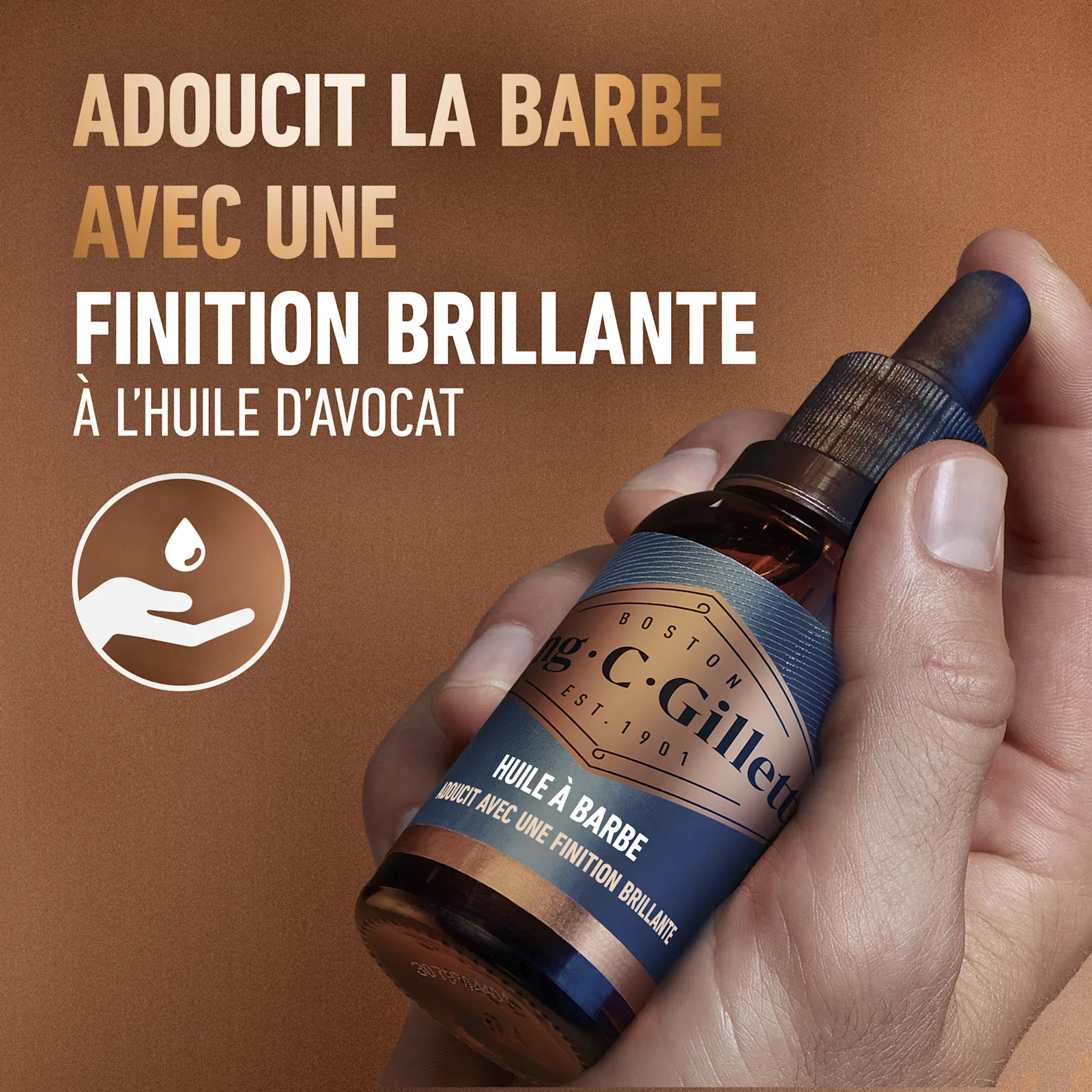 Huile à barbe King C Gillette pour une barbe douce au toucher