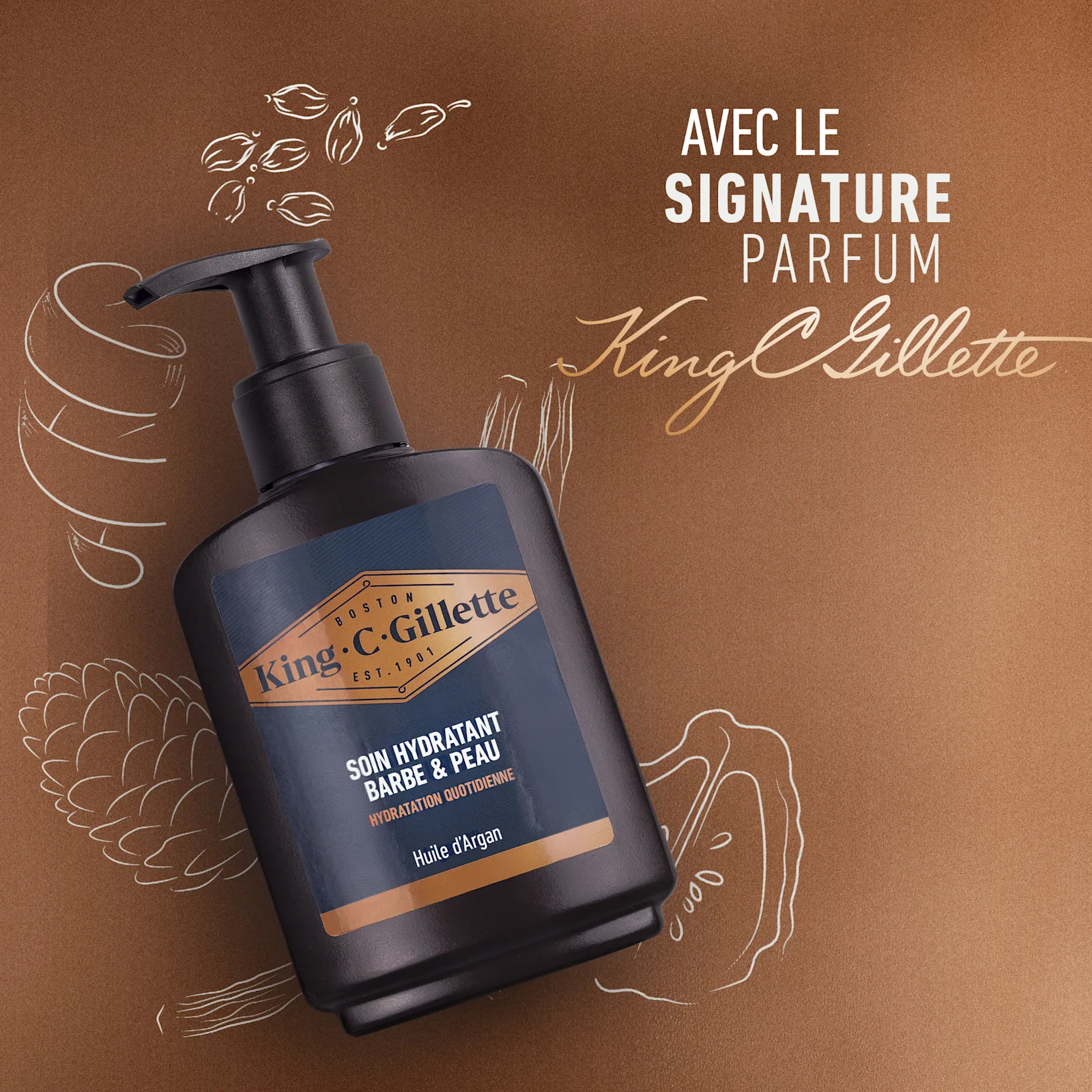 Hydratant visage & barbe pour homme King C. Gillette