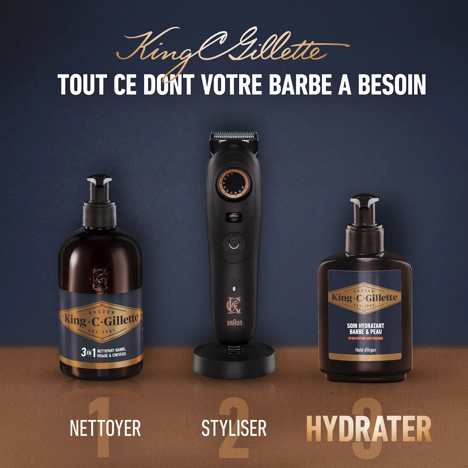 Hydratant visage & barbe pour homme King C. Gillette