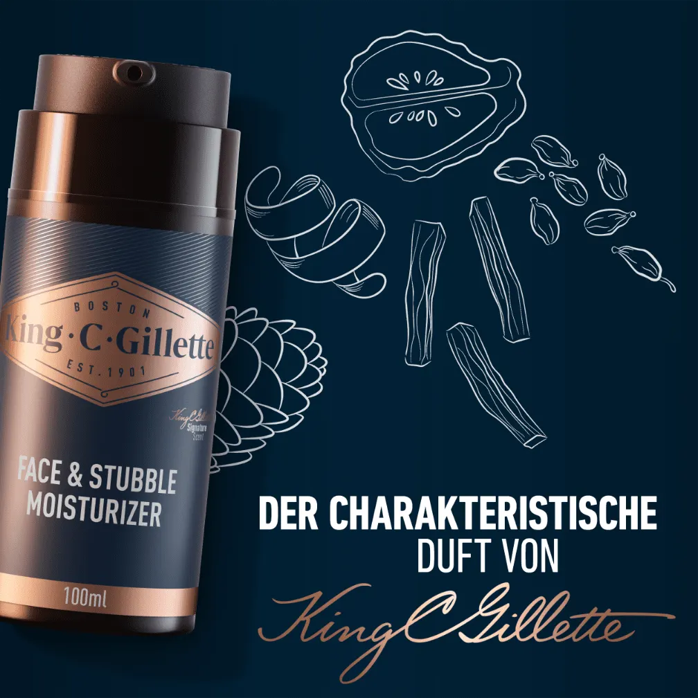 King c. Gillette feuchtigkeitscreme für gesicht und 3-tage-bart (100ml) - 4