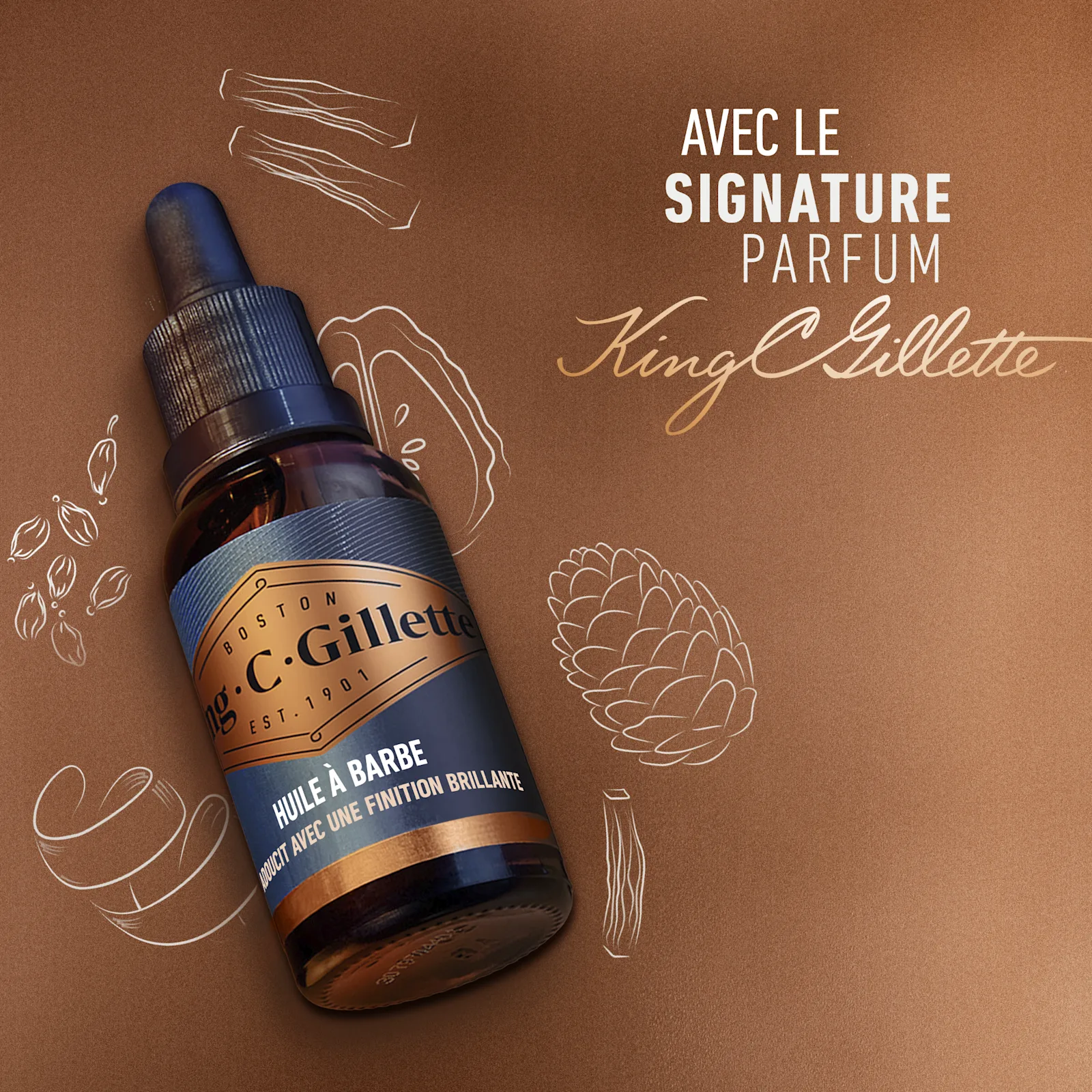 Huile à barbe King C. Gillette
