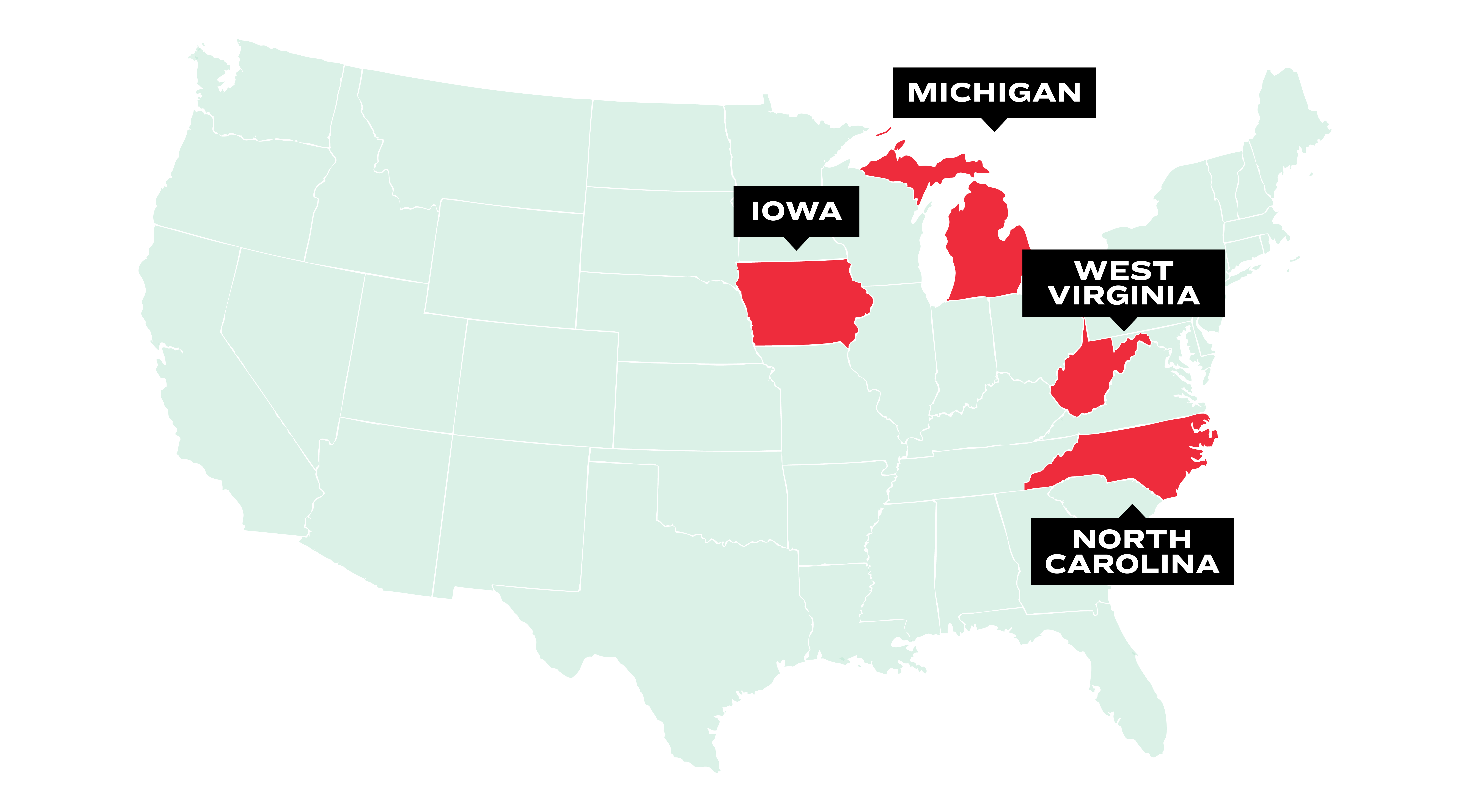 Black girls were 8 or more times as likely to be arrested than white girls in: Iowa, Michigan, West Virginia, and North Carolina
