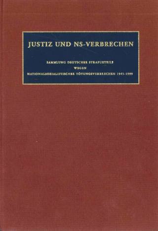 Justiz und NS-Verbrechen: Band 01