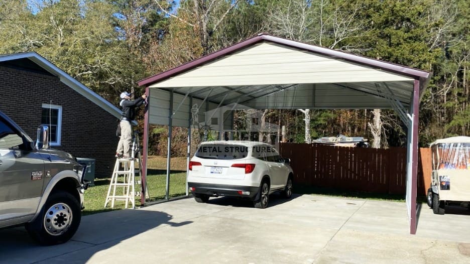 20x20 Vertical Roof Carport