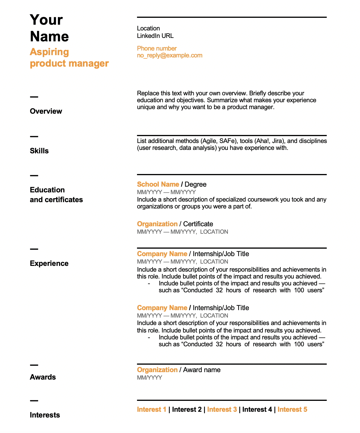 Entry-level resume