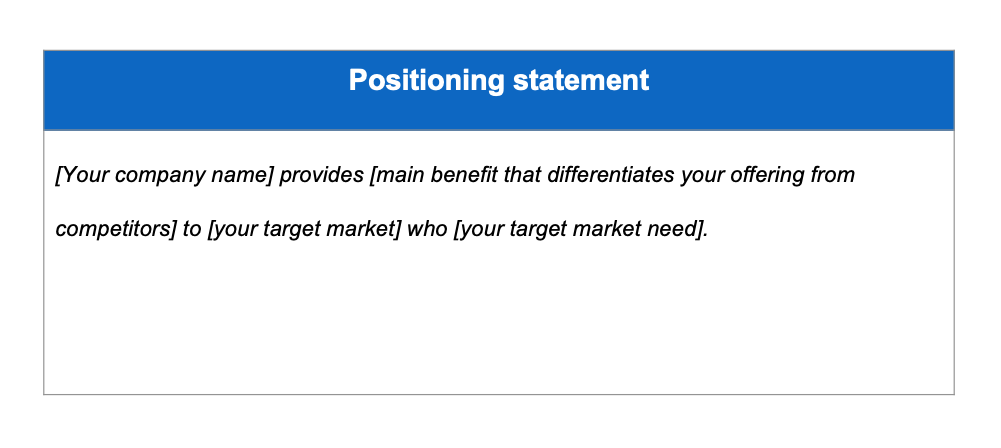 Positioning statement