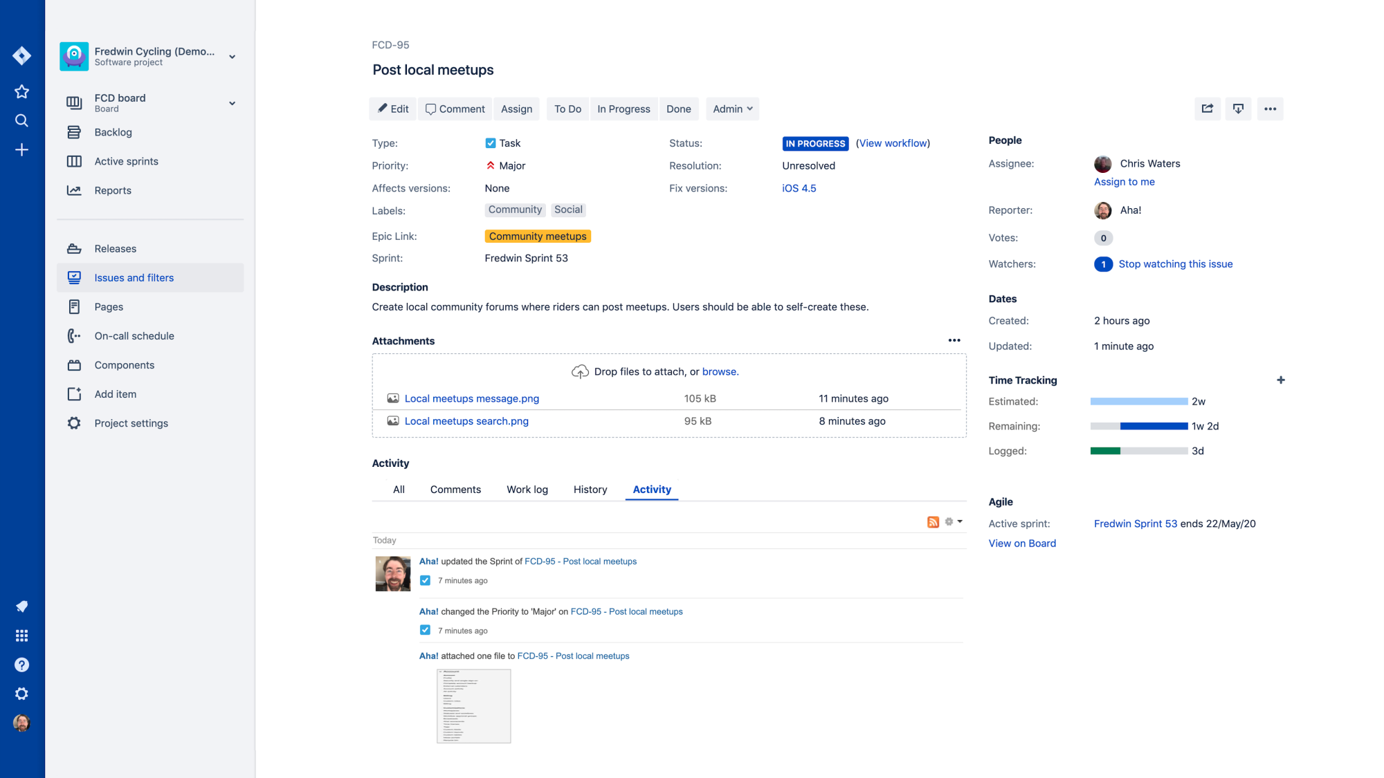 Features appear as issues in Jira for engineering to work on.