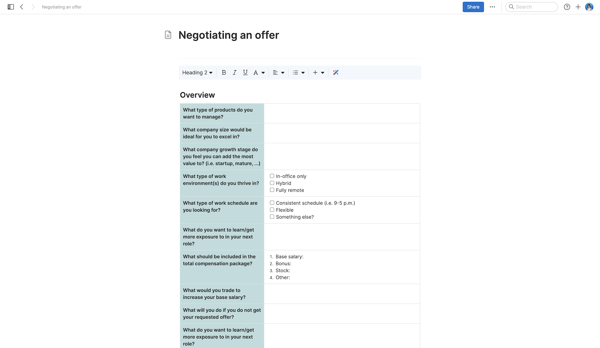 Negotiating an offer large