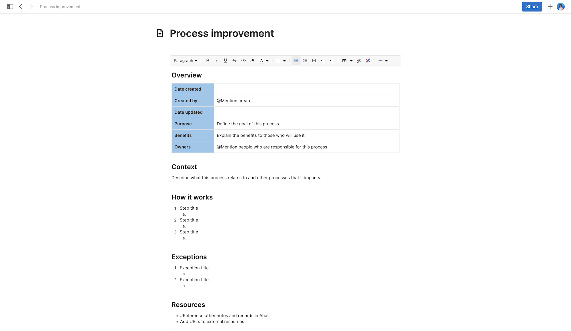 Process improvement large