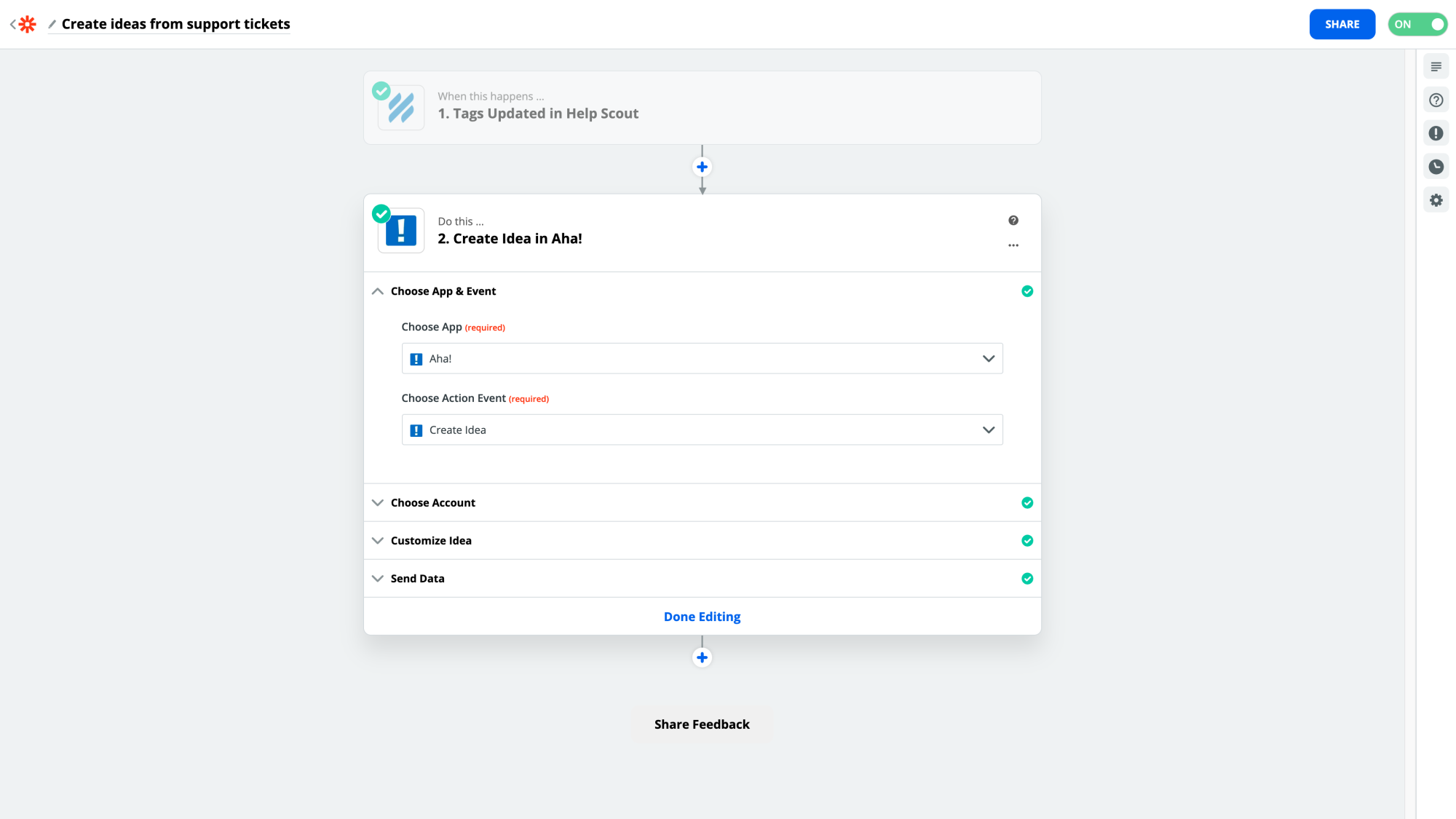 Connect Aha! with sales and support tools to automatically create ideas from new responses.