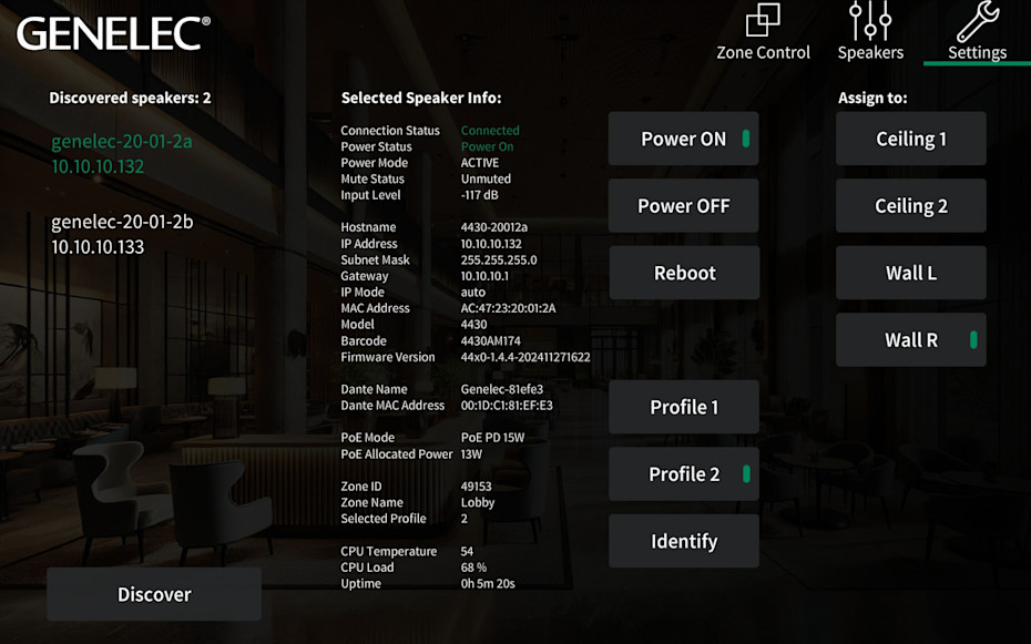 Crestron Genelec SmartIP v1.0 Demo Screen 3 69522