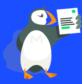 Puffin holding a list