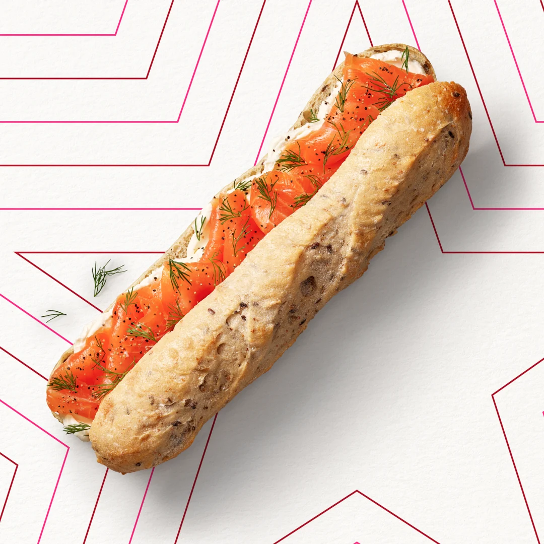 Smoked Salmon, Soft Cheese & Dill Baguette