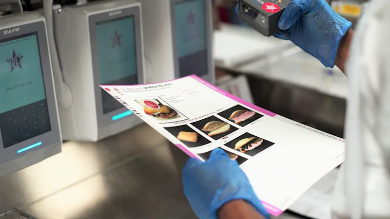 Batch codes are scanned to print the correct labels