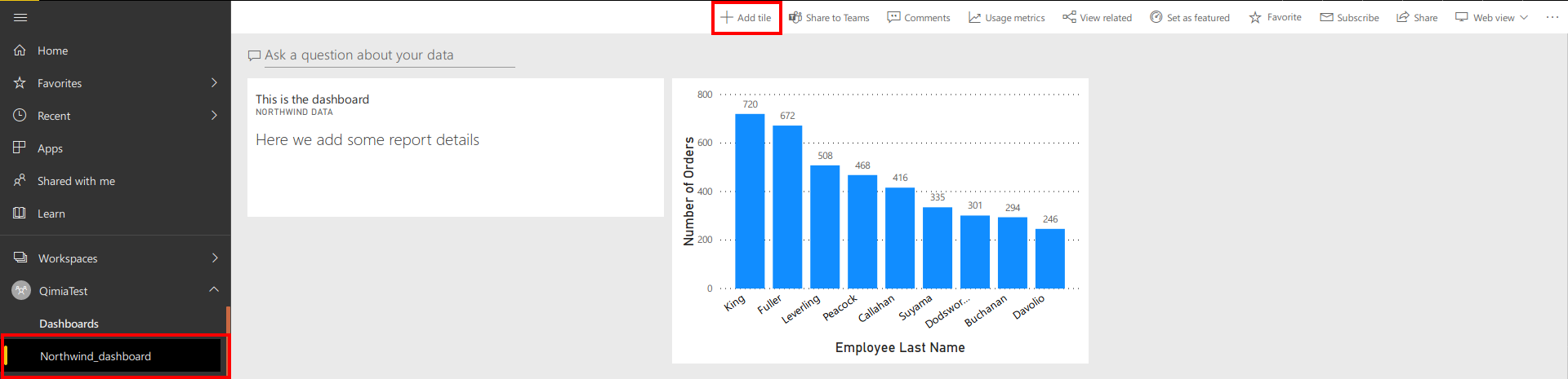 Create a Dashboard