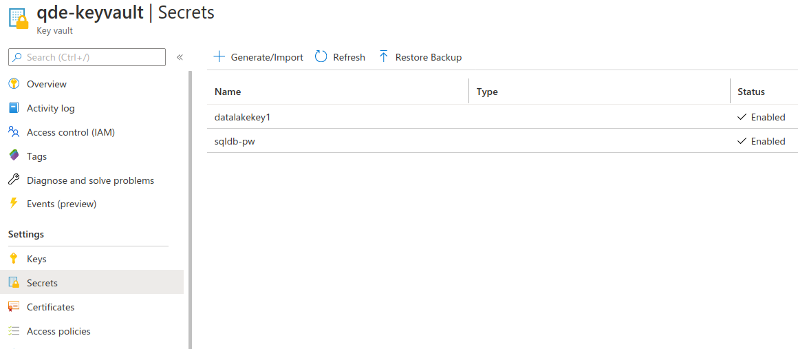 Data Engineering on Microsoft Azure - Key Vault - Secrets