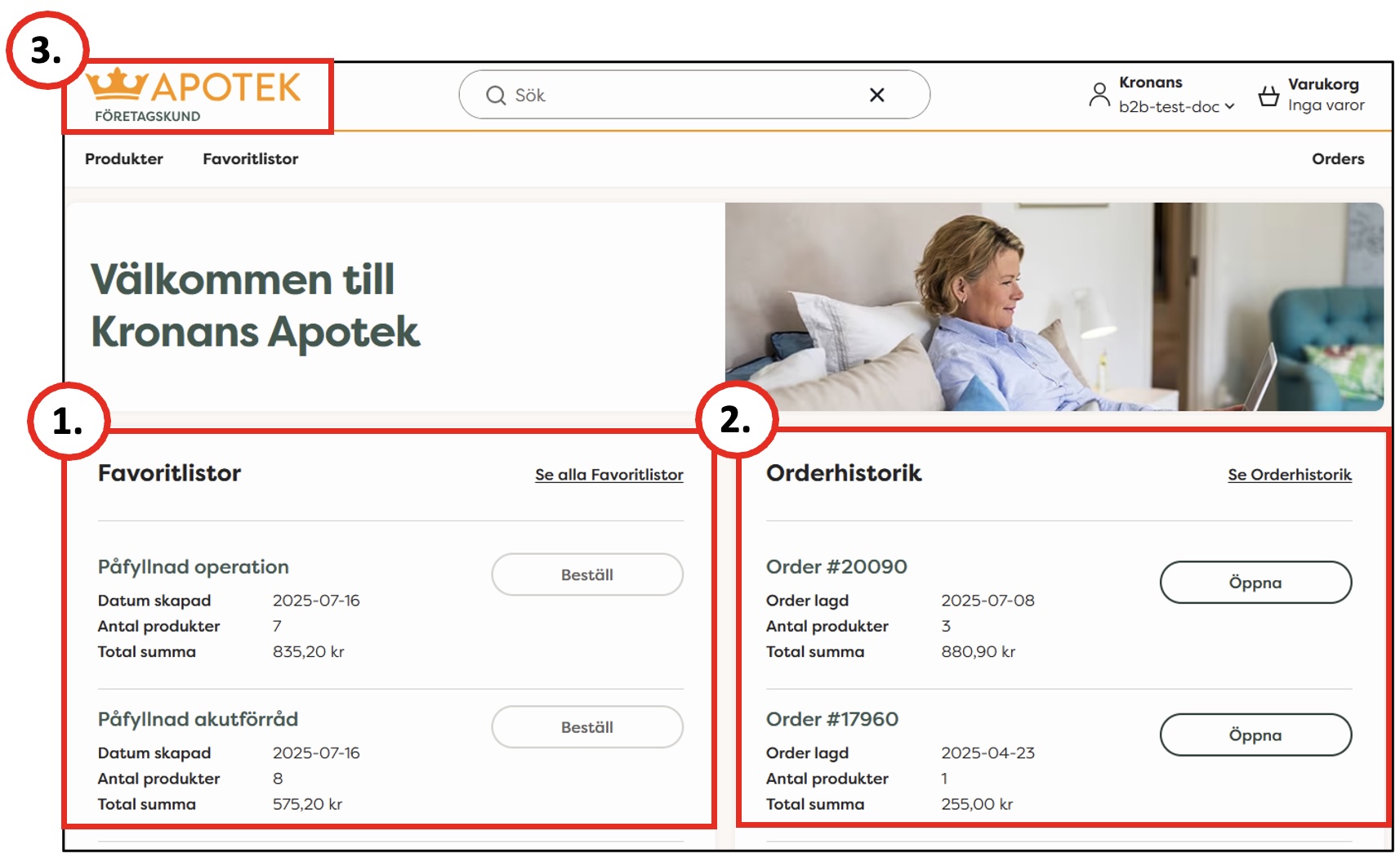Användarmanual startsida Användarmanual startsida