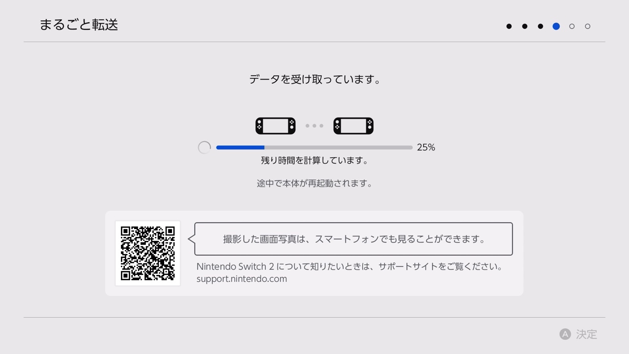 データの受け取り画面