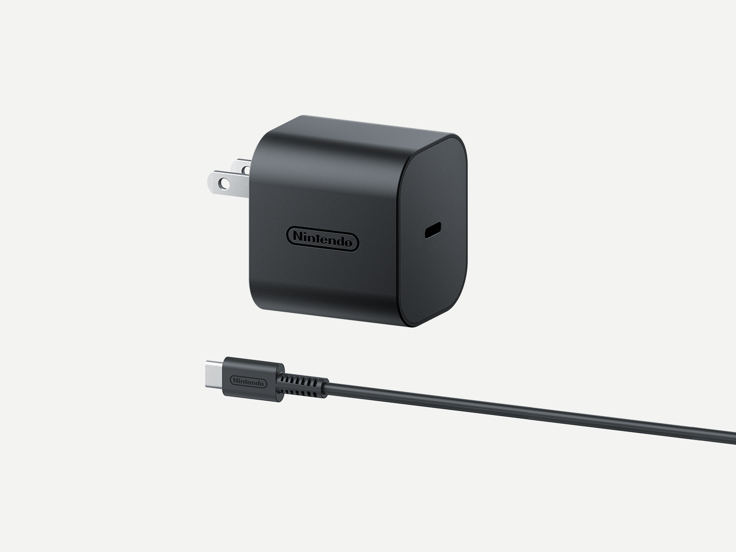 Nintendo Switch 2 ACアダプターの画像とUSB-C充電ケーブル の画像