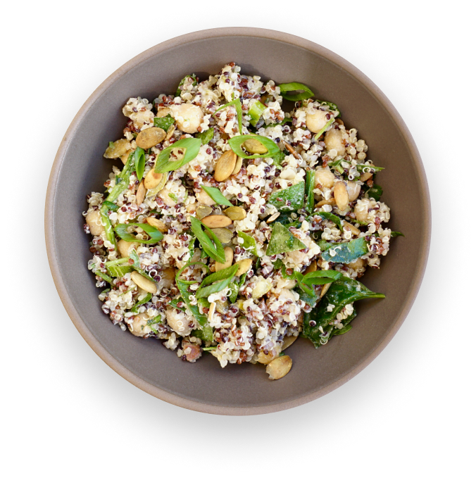 A bowl of tahini quinoa