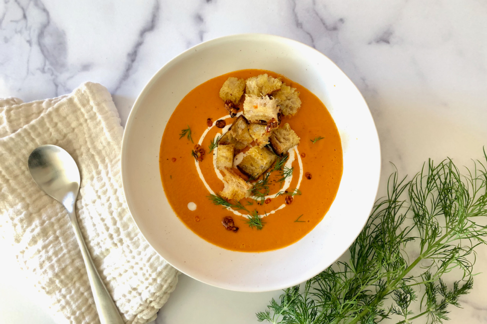 Creamy Tomato Soup with Croutons image