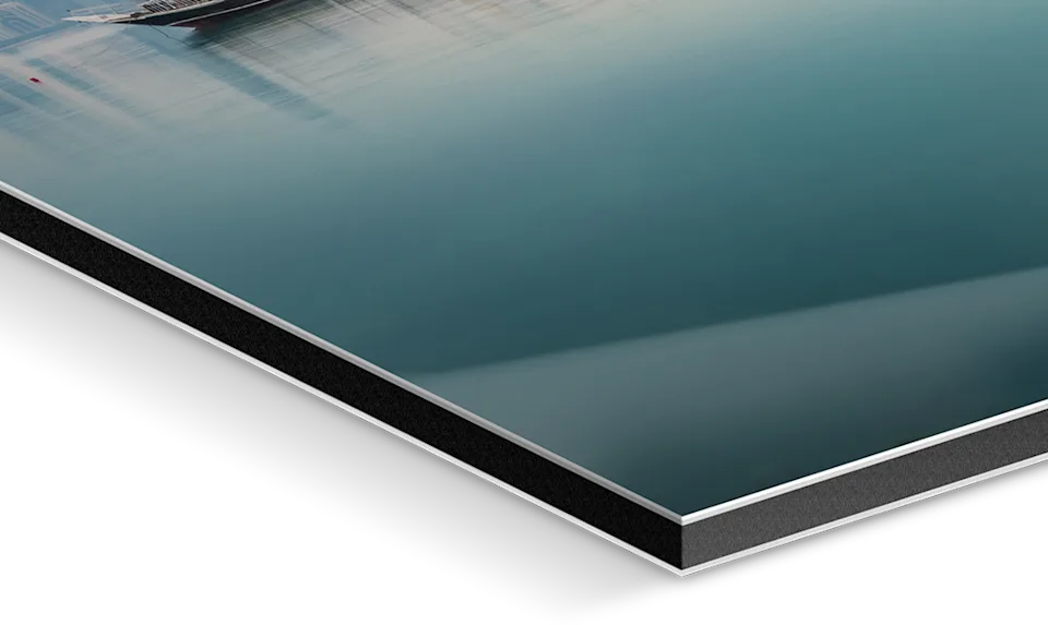 Close-up of a Photo Print On Aluminum Backing.