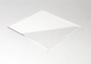 Product sample: Acrylic glass, glossy 3.94 x 3.94 in. sample made of glossy acrylic glass