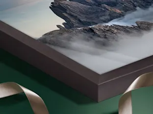 Gallery Frame close up of a solid wood gallery frame.