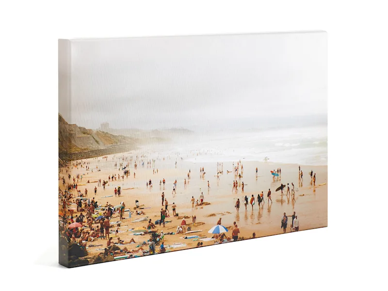 Glossy Canvas On Stretcher Frame Beach landscape as a glossy canvas print on a stretcher frame.