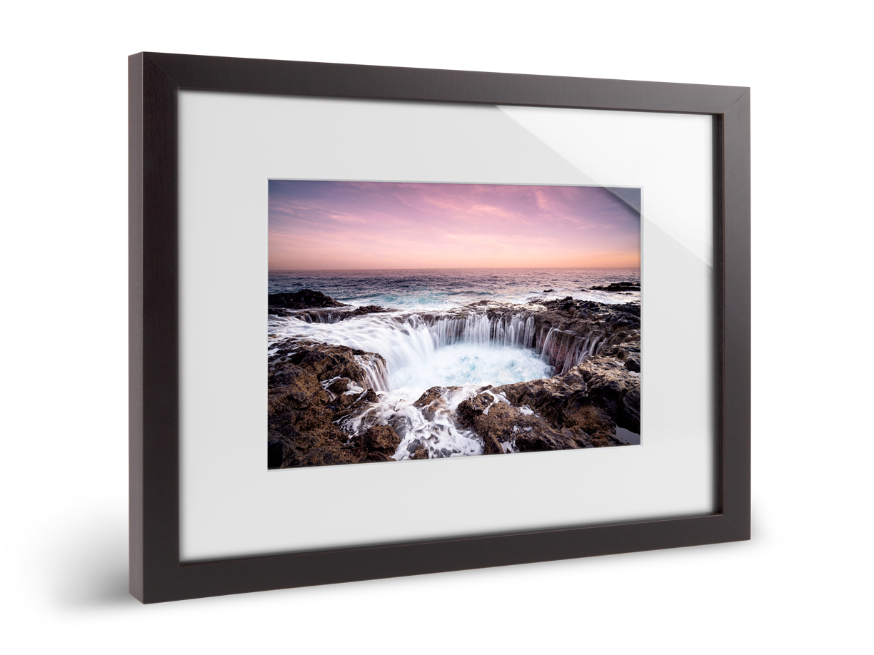 Metallic ultraHD photo print on Fuji Crystal Pearl paper in a solid wood passe-partout frame.