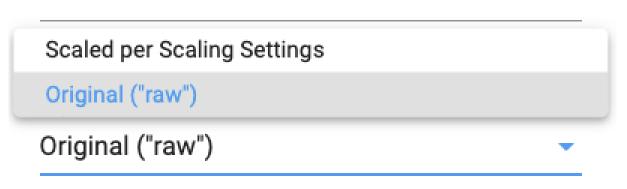 Data Scaling. Settings