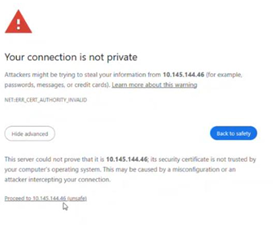 DPO 221 Connection not private U30