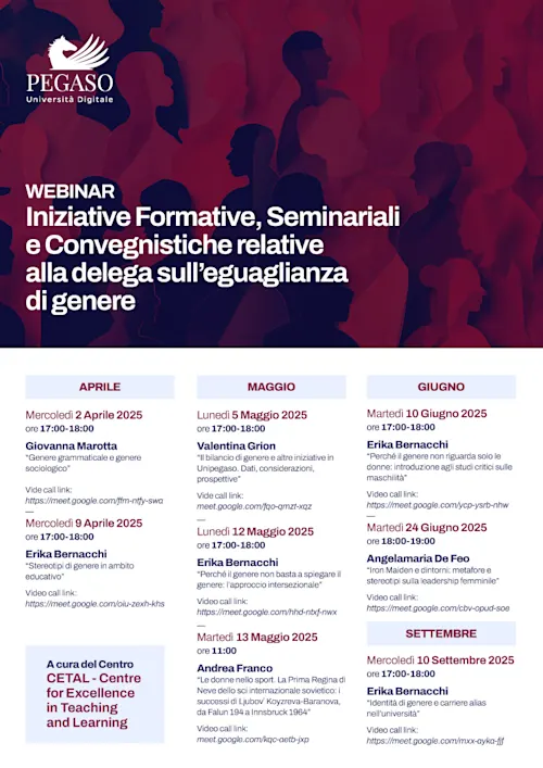 Iniziative Formative, Seminariali e Convegnistiche relative alla delega sull'eguaglianza di genere