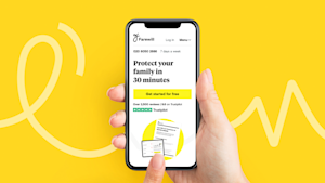 Farewill home screen on mobile device