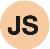 A peach-colored circle with the letters JS in it