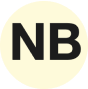 A pale yellow circle with the letters NB in it