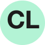 A pale green circle with the letters CL in it