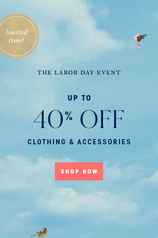 shop up to 40% off clothing and accessories