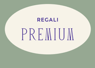 Sfondo marrone con testo bianco "REGALI" e "100 €+" in caratteri grandi ed eleganti