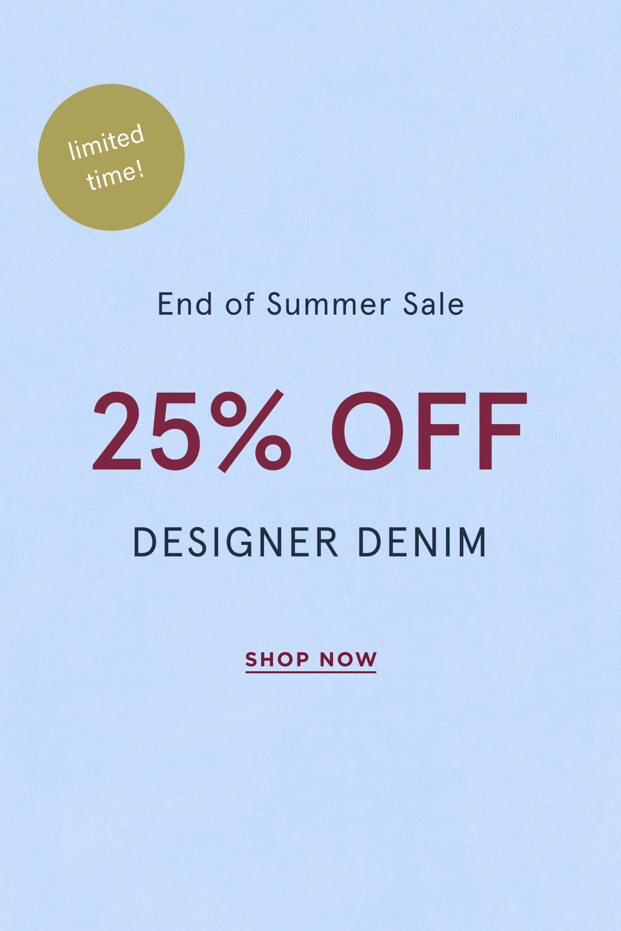 shop 25% off denim